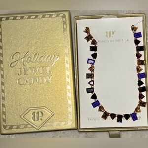 Holiday Jewel Candy Necklace with Purple and Gold Accents
